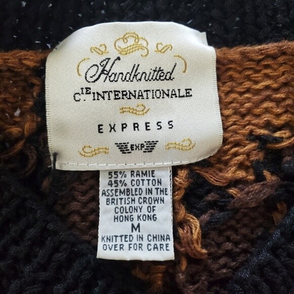 Express Handknitted International Vtg Sweater - Cardigan - Fall Inspired 🍁🎃 - Picture 8 of 9